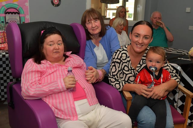 Michelle, Mary, Orla and Dara MvGinley pictured at the 1950’s party Berna held in the Oakleaves Care Centre, Racecourse Road on Thursday afternoon last. Photo: George Sweeney. DER2326GS – 31