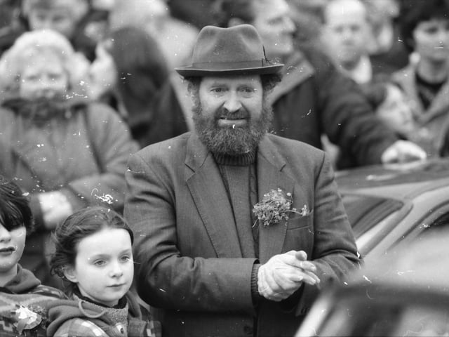 Onlookers at the St. Patrick's Day parade in Buncrana in 1998.