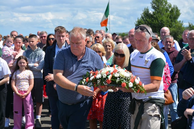 Wreaths being laid at the republican plot on Derry Volunteers Sunday.