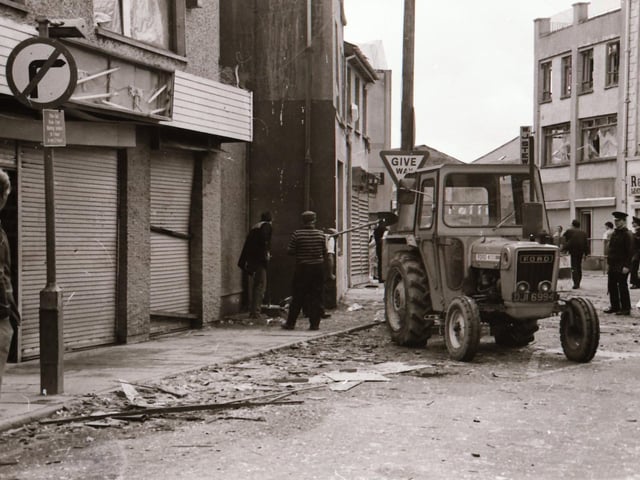 Bomb explosion in Strabane town centre.