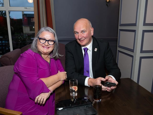Mairead Farren and Councillor Ali Farren at the Tip O'Neill irish Diaspora Awards 2024 in Inishowen Gateway Hotel on Friday last. Photo Clive Wasson