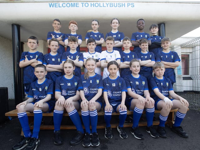The Hollybush PS school football team 2024, a strong panel of boys and girls that are giving a very good account of themselves this season.