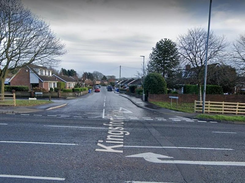 Kingsfort (Corrán Dhún Chonchobhair). There is King's Fort, a fine example of a rath in Kilhoyle townland, Balteagh parish, Co. Derry, which is likely to be the origin of this street name. "At Drumsurn near Limavady, one of the best preserved raths in Ulster stands, with a deep moat on the upper side and rills on the rath." (limavadytowns.com). The fort is mentioned several times in the Ordnance Survey Memoirs. "The earthen forts here are numerous. One of these, in the townland of Kilhoyle, is commonly called the King's Fort and by those speaking Irish Dún-chonchobhair. This fort was not improbably the seat of the family of O'Conor of Glen Given, from whose ancestor Kian the barony of Keenaght took its name." (OSM ix 19). It has been assumed the street is named after King's Fort in Balteagh, though it is possible it is named after a different fort, perhaps more local.