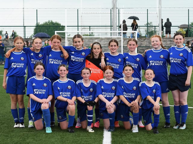 The Buncrana Hearts Girls Under-13's team at the Shared Village Centre.