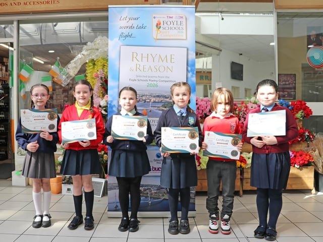 KS1: Joint Third Place: Camille Clarke P3, Hollybush PS; Stacey Stokes P4, St Eithne’s PS; Shams Alaya P4, Long Tower PS; Lola Gallagher P4A, Steelstown PS; Isaac McLaughlin P4, St Eugene’s PS; Olivia McFadden P4, St Therese’s PS.