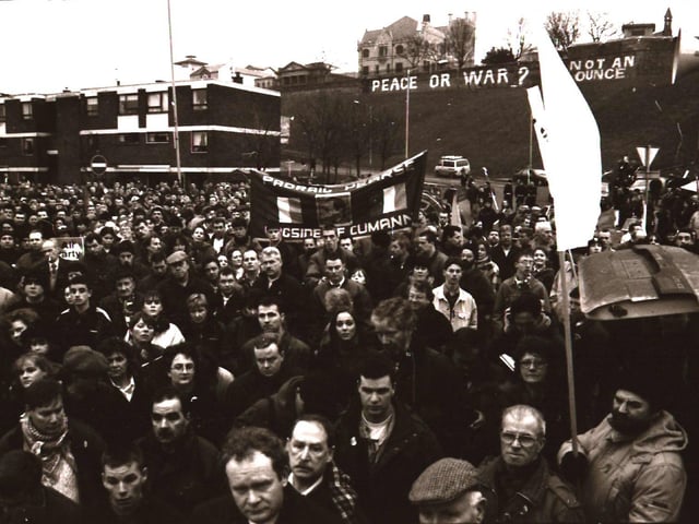 Scenes from the Bloody Sunday commemorative events in Derry in January 1996.