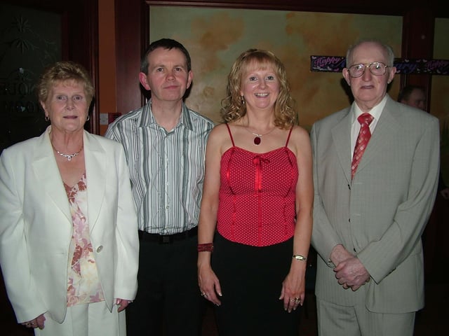 DSCF5634
Margaret and Patrick pictured on their 25th Wedding Anniversary with Margaret's parents Sadie and Jim Ward. : Parties and celebrations April 2006: Margaret and Patrick.