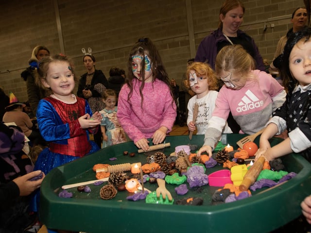 Children enjoying some of the activities available at Monday's Feile/Surestart (Edenballymore) Halloween Fun Day at Long Tower YC.