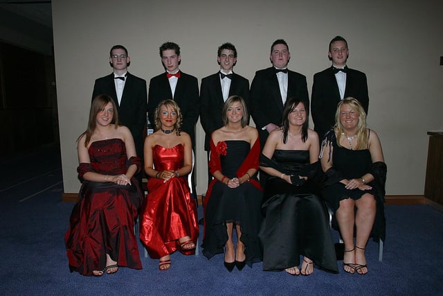 Seated: Emer McShane, Michaela McCloskey, Ciara Dunlop, Catherine McCaul and Louise Mailey. Standing: Joe Doherty, Paul Martin, Stephen Friel, John Monteith and Aiden Doherty. (0403T13)