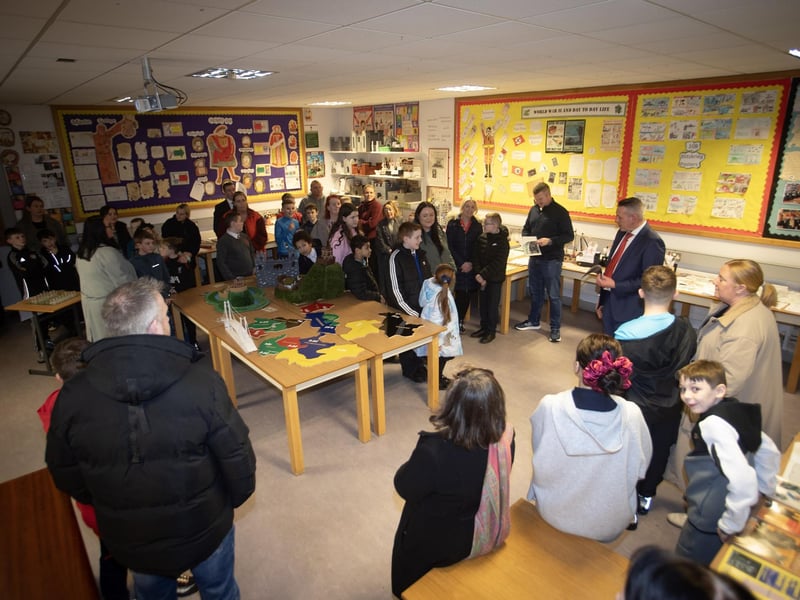 Mr. Smith holding court at a very busy History Department at St. Joseph's Boys School on Tuesday evening.