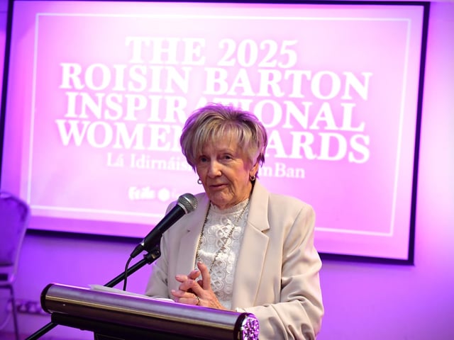 Jeanette Warke addressing the event and congratulating those receiving awards.