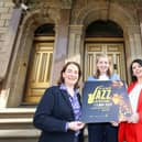 Pictured launching the EY Jazz Lounge are Aoife Warren, EY UKI Consulting Partner, Aeidin McCarter, Head of Culture with Derry City and Strabane District Council, and St Columb’s Hall Project Director, Anne Marie Gallagher. (Photo: Lorcan Doherty)