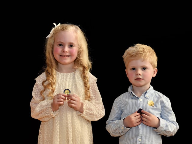 Lexie McGinley achieved first place in P3 Studied Prose and Harry McGinley was placed third in P2 Irish Song at Feis Dhoire Cholmcille. Photo: George Sweeney