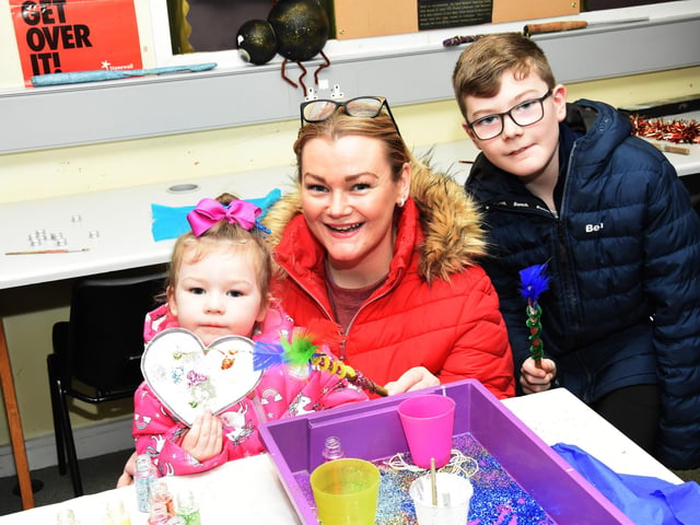Leona Quigley with her children Willow and Noah at Thursday’s Open Day at Oakgrove College.