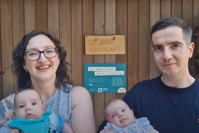 Mum Charmaine, Dad Jay and their new born twins.