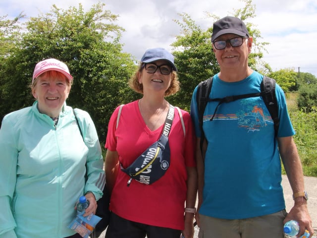 Cecilia Meehan pictured with Martina and Colm Brown at The 19th Annual Scalp Mountain Climb to the Cross in aid of Concern Worldwide. (Photo - Deirdre Heaney, nwpresspics) : .