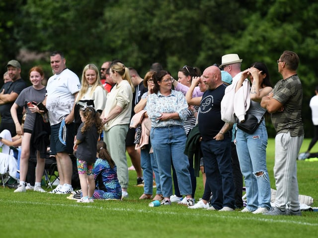 Some of the spectators taking in Tuesday's action at the Foyle Cup.