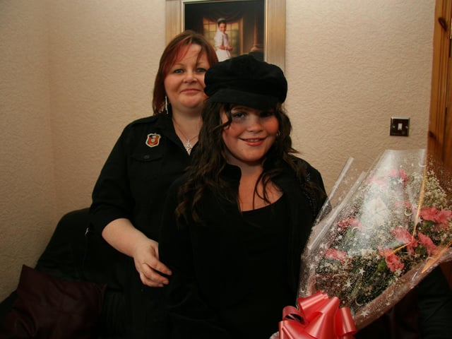 Megan pictured with her mum Donna on the ocassion of her 13th birthday 0001JML