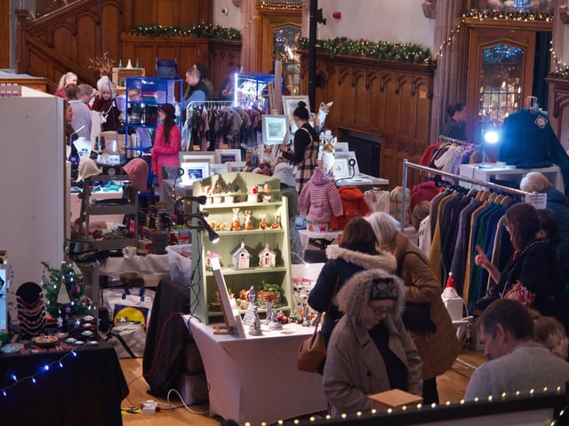 Shoppers enjoying the Christmas Guildhall Craft Fair at the weekend.