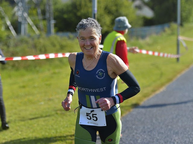 Roisin Lynch, North West Triathlon Club, completes her 39th Liam Ball Triathlon. Photo: George Sweeney