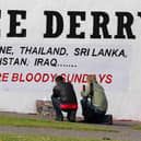 The 'Free Derry' mural in the Bogside area of the city.
