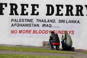 The 'Free Derry' mural in the Bogside area of the city.