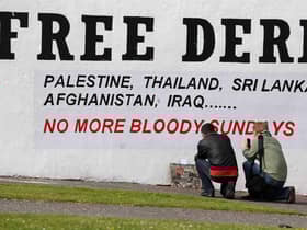 The 'Free Derry' mural in the Bogside area of the city.
