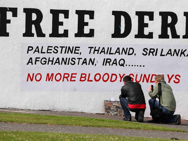 The 'Free Derry' mural in the Bogside area of the city.