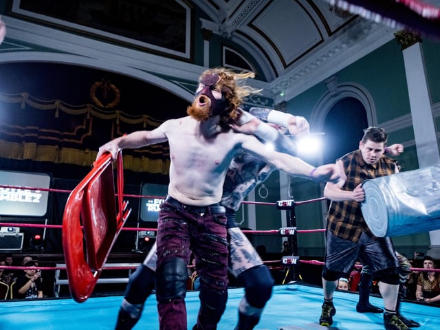 Action from Saturday's Brawl in the Hall.