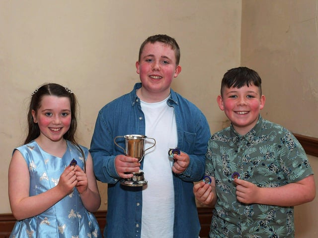Cassie Cullen achieved 3rd place P4 English Song, James Cullen was placed 1st Boys Solo, Age 12+ and achieved 3rd place in Junior Any Song Age 12-14. Ciaran Cullen was placed 2nd in Sacred Solo Age 10-12 and achieved3rd place in Junior any Song Age 10-12 at the Feis Dhoire Cholmcille on Friday at St Columb's Hall. Photo: George Sweeney.