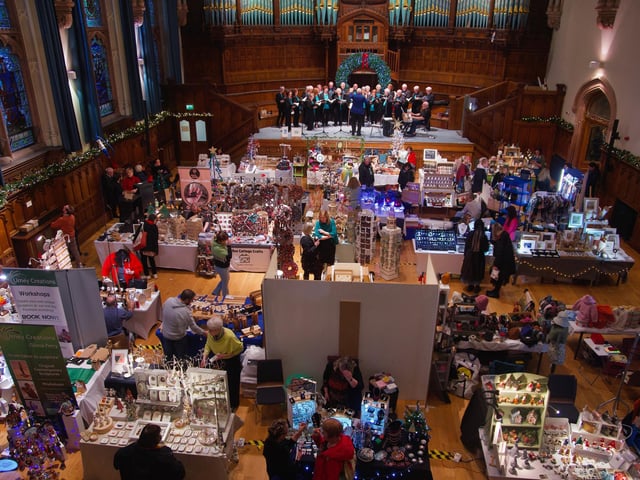 Shoppers enjoying the Christmas Guildhall Craft Fair at the weekend.