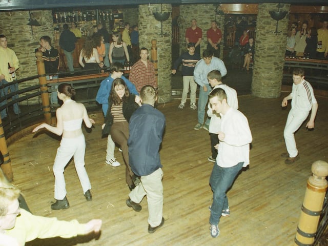 Enjoying a night out at the Bailey disco and night club.