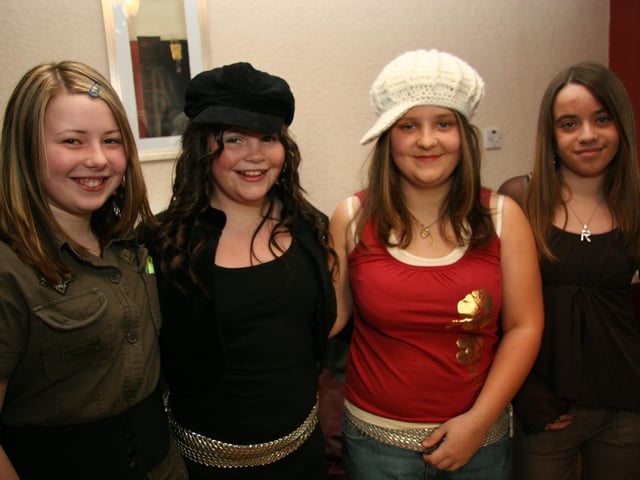 Sarah, Megan Aisling and Roisin pose for the photographer 0003JML