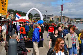 Some of the large crowds visiting the Foyle Maritime Festival. Photo: George Sweeney.  DER2229GS – 053