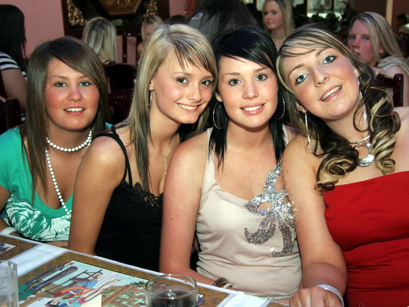 Birthday girl Nicole smiles for the camera with, Erin, Leanne and Rhiannon at The Imperial City Restuarant 0548JML : Parties and celebrations June 2006: Nicole Diffy.