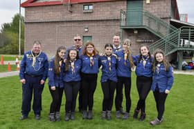 Leaders and scouts from of the 1st, 2nd and 3rd Derry, St May’s Creggan Scouts who took part in the Errigal Cup and Shield County Finals held at the City of Derry Rugby club. Photo: George Sweeney