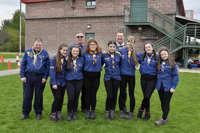 Leaders and scouts from of the 1st, 2nd and 3rd Derry, St May’s Creggan Scouts who took part in the Errigal Cup and Shield County Finals held at the City of Derry Rugby club. Photo: George Sweeney