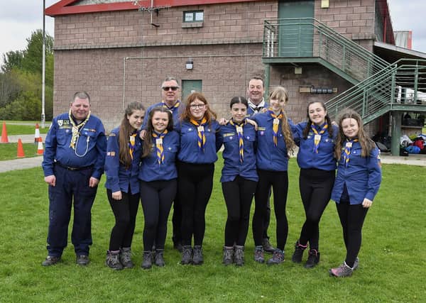 Leaders and scouts from of the 1st, 2nd and 3rd Derry, St May’s Creggan Scouts who took part in the Errigal Cup and Shield County Finals held at the City of Derry Rugby club. Photo: George Sweeney