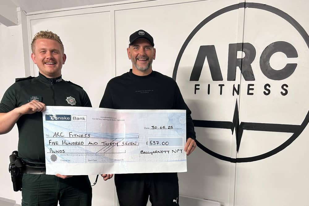 Ballyarnett NPT Sergeant Johnston and Gary Rutherford, founder of ARC.