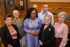 The Mayor Councillor Lilian Seenoi-Barr has hosted a Public Meeting on Ending Violence Against Women and Girls in the Guildhall. Four panels facilitated Professor Marie Breen-Smyth gave their perspective to audience, including, The Lived Experience panel with contributions from Natalie Mc Closkey (violence survivor), Ann Barr (domestic violence survivor), Cllr Fergal Leonard  (family perspective of domestic violence) and Patricia Breslin (domestic violence survivor)
