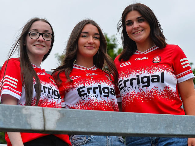 Derry fans at the game against Armagh in Celtic Park. Photo: George Sweeney