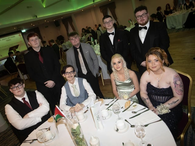 Group pictured at Friday night's St. Joseph's Boys School Formal at the Waterfoot Hotel, Derry. : .