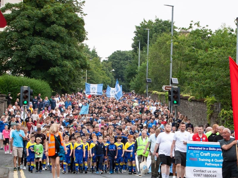 Founded in 1992, the Foyle Cup has grown to become one of Ireland's biggest sporting events. Organised by the Derry & District Youth F.A. this year's event will take place from July 5– July 20 and will bring together tens of thousands of young players, coaches and families from these shores and far beyond. Pictured are the young participants at a previous annual Foyle Cup Parade opening ceremony.