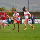 Shane McGuigan was in superb form for Derry in Newbridge, hitting 1-07 as the Oak Leafers won by 14 points. Photo: George Sweeney. DER2208GS - 002