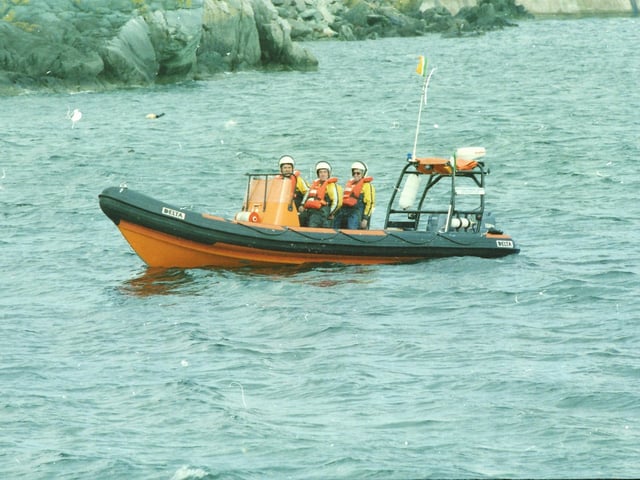 A RNLI rib during the Blessing of the Fleet.
