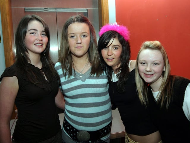 Fionnuala, birthday girl Laura, Caoilfhionn and Aine pose for the photographer 0051/JML : Parties and celebrations January 2006: Laura Kennedy.