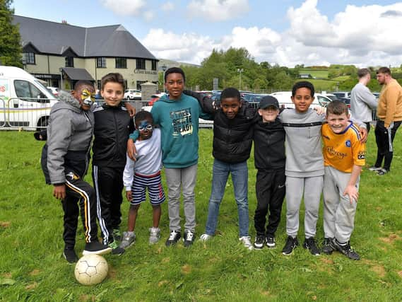 Friends pictured at the NW Migrants Forum’s ‘Celebrate Family – Connect Communities’ fun day at Coshquin on Sunday afternoon last. Photo: George Sweeney.  DER2320GS – 13