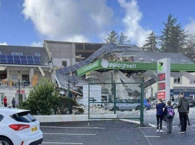 The devastation following the explosion at Creeslough in County Donegal.