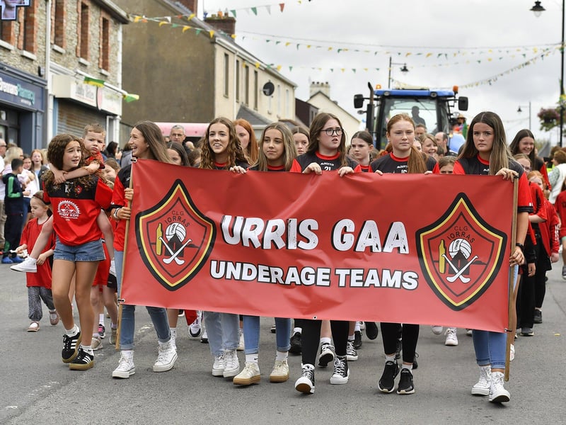 Participants pictured in the Clonmany Festival Parade on Sunday afternoon. Photo: George Sweeney
