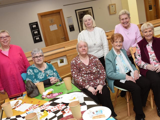 Some of the ladies enjoying the craig at the Lunchtime Music Trail in the Old Library Trust on Wednesday.